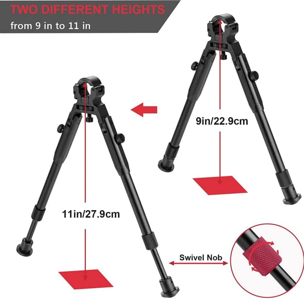 shoXx Zweibein Bipod 23-28cm Aluminium Clamp-On Barrel Mount schwarz Bild 3